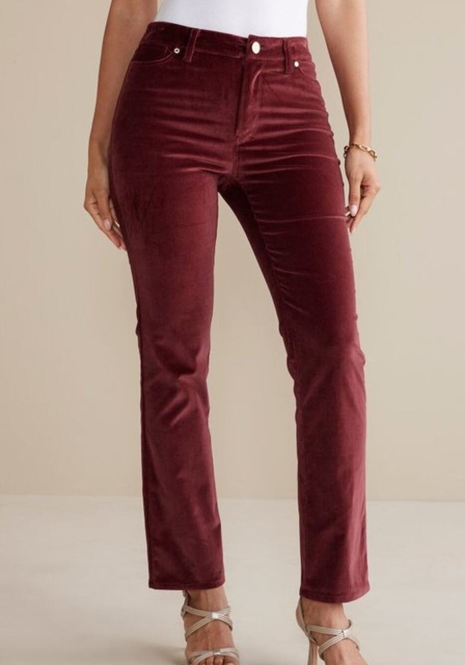 Soft Surroundings Blakely Velveteen Pants Red Size 8 Holiday Party